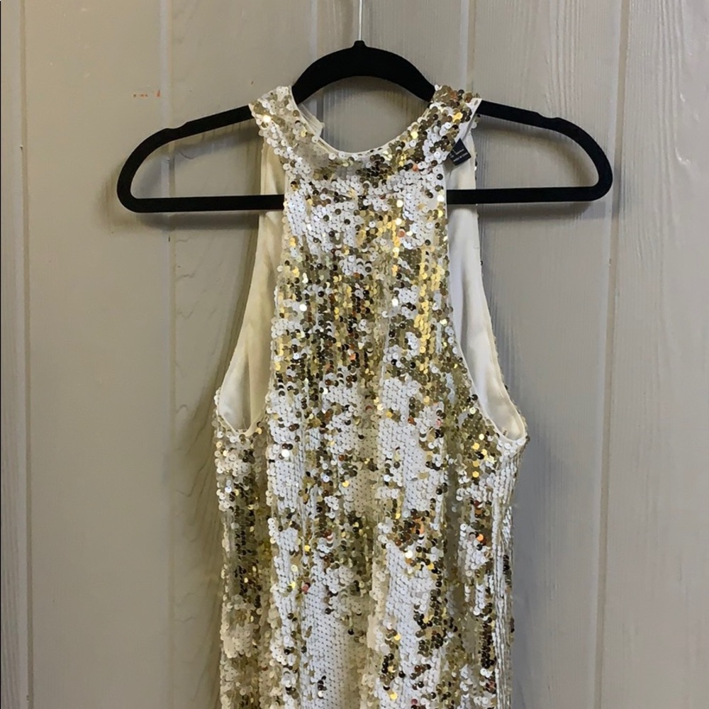 Gold & White Sequin Dress